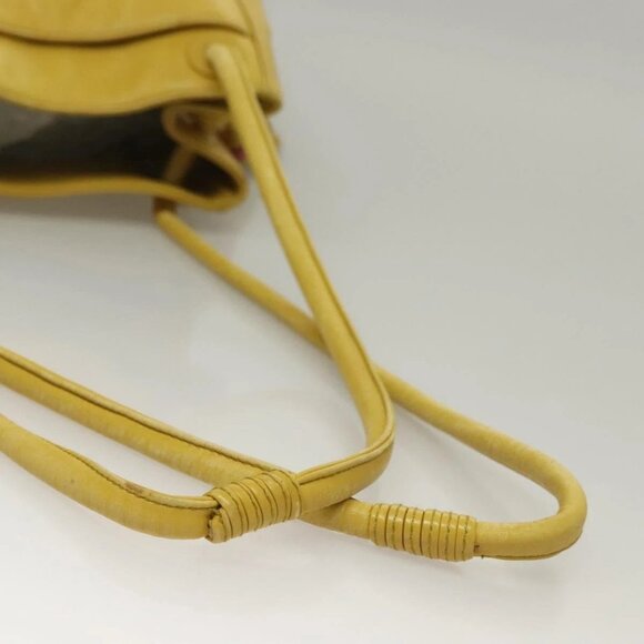 CHANEL COCO Mark Shoulder Bag Lamb Skin Yellow CC Auth BA4184 - Picture 8 of 16